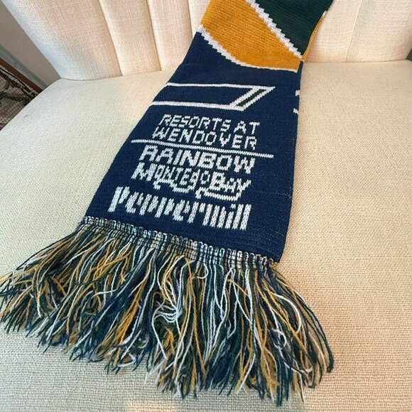 2 matching Utah JAZZ scarves NBA scarf 6.5 x 52" fringed basketball green yellow - Picture 4 of 4